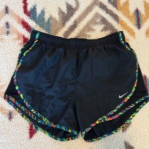 Nike Women's Black Shorts with Multicolor Trim